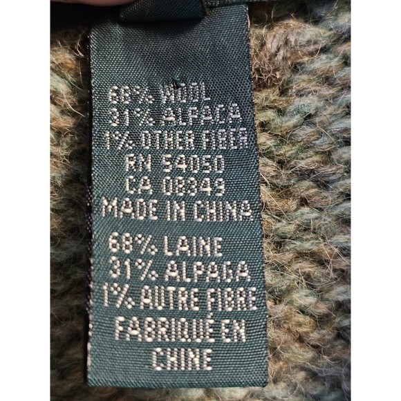 RALPH LAUREN Vintage Handknit Wool Quarter Zip Nordic Snowflake Winter Sweater S - Picture 5 of 7